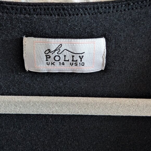 Oh Polly Devi black mini dress long sleeve sweetheart Size 10 LBD Club Party - Picture 9 of 11